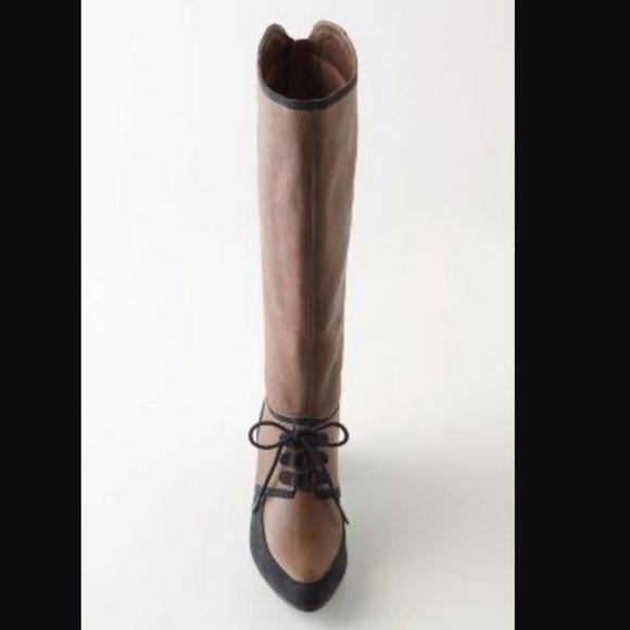 NIB Anthopologie Navy Blocked Knee-Boots - Picture 5 of 9